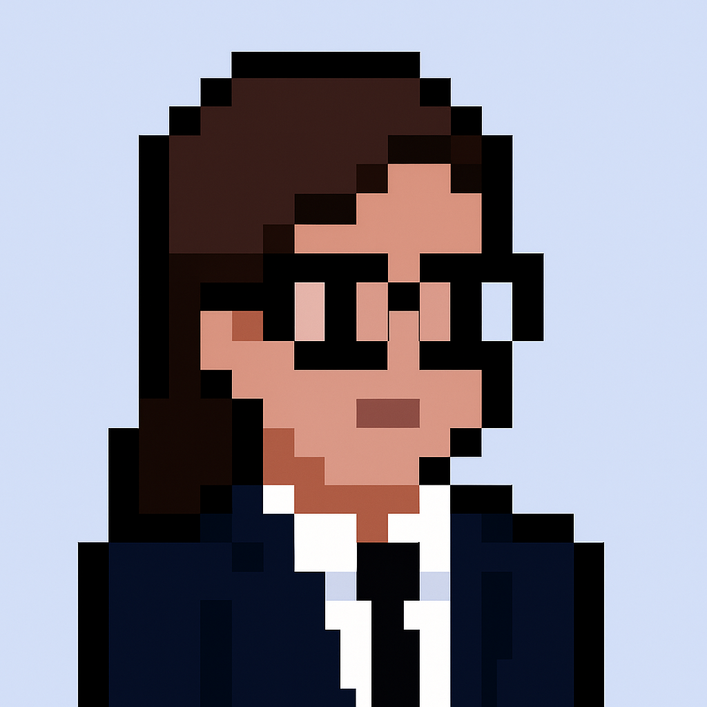 Cross-functional account planning meeting agent avatar - professional AI assistant with brown hair and glasses for key account managers