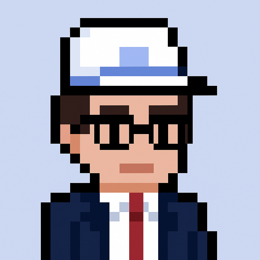 Cross-functional account team meeting AI agent avatar - business operations manager with glasses and professional attire for running cross functional projects