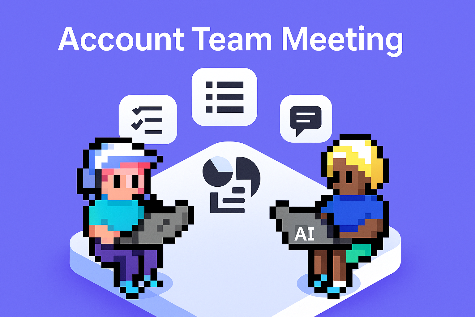 Account Team Meeting - Two professionals using laptops in cross-functional meeting with digital collaboration tools for account management best practices