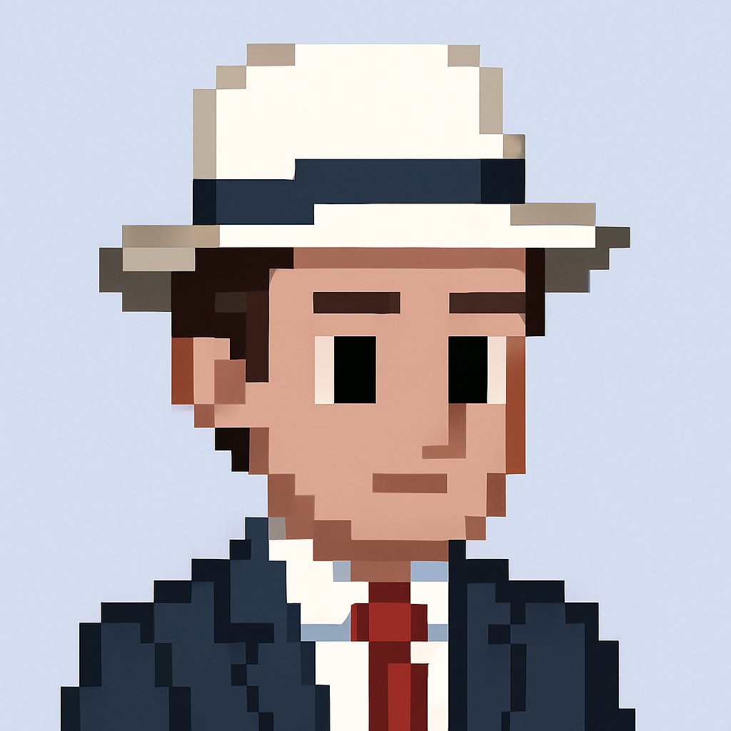 Cross-functional alignment meeting agent avatar - professional AI assistant for key account managers wearing white hat and business suit