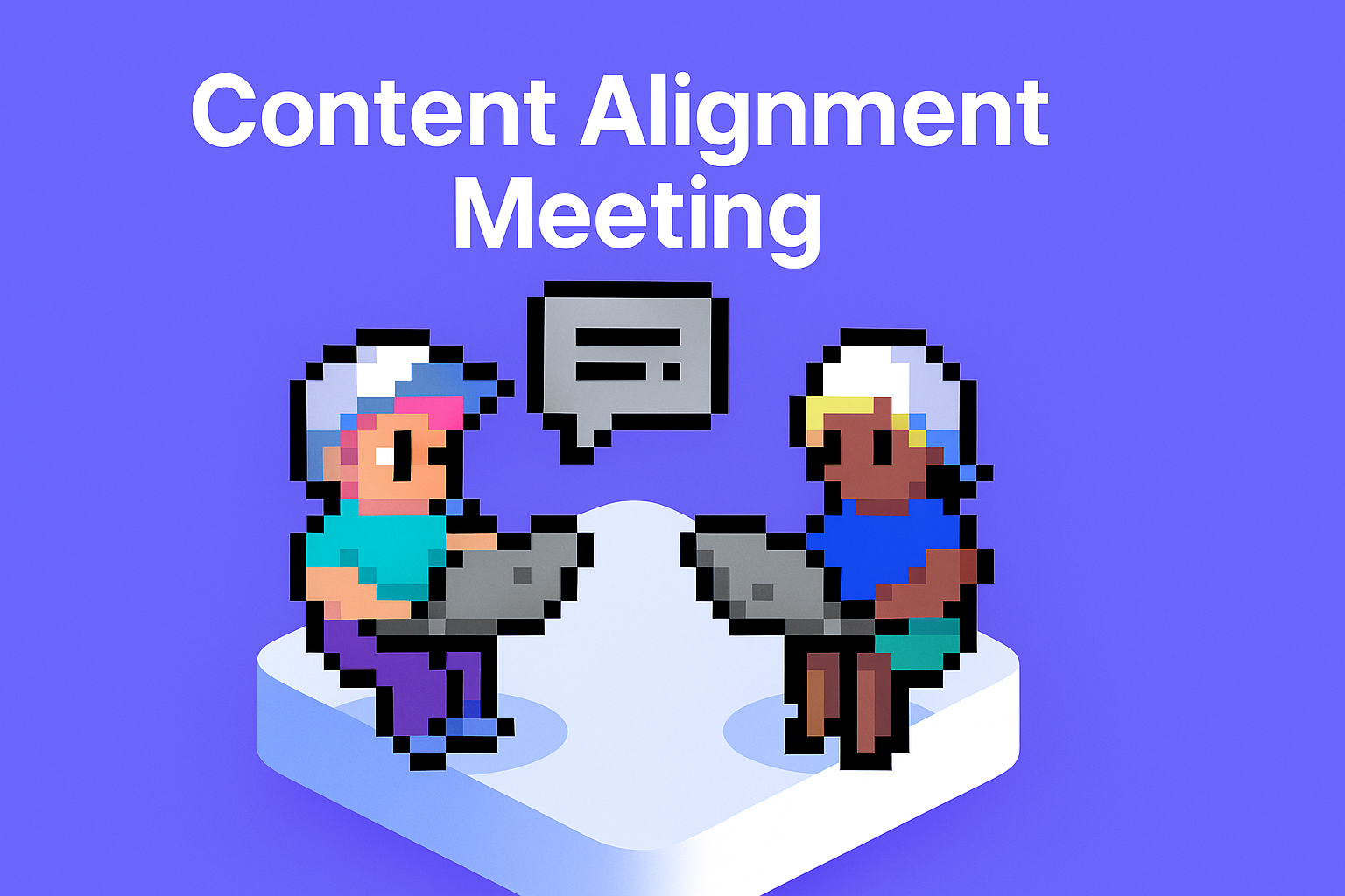 Content Alignment Meeting - two professionals collaborating on laptops to gain cross-functional alignment between marketing, product, and sales teams using AI agents
