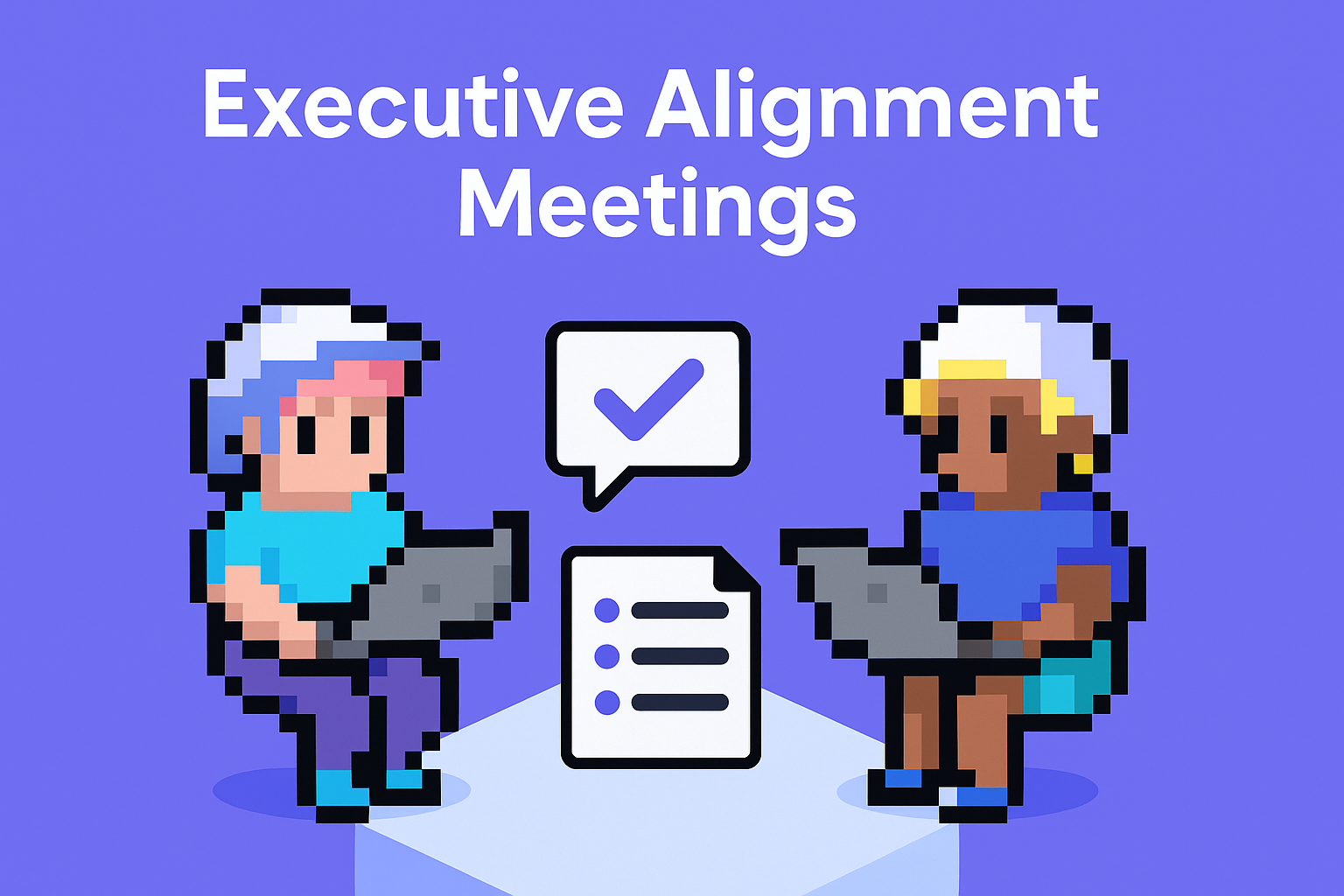 Executive Alignment Meetings - Two key account managers collaborating with laptops and meeting documents for stakeholder alignment