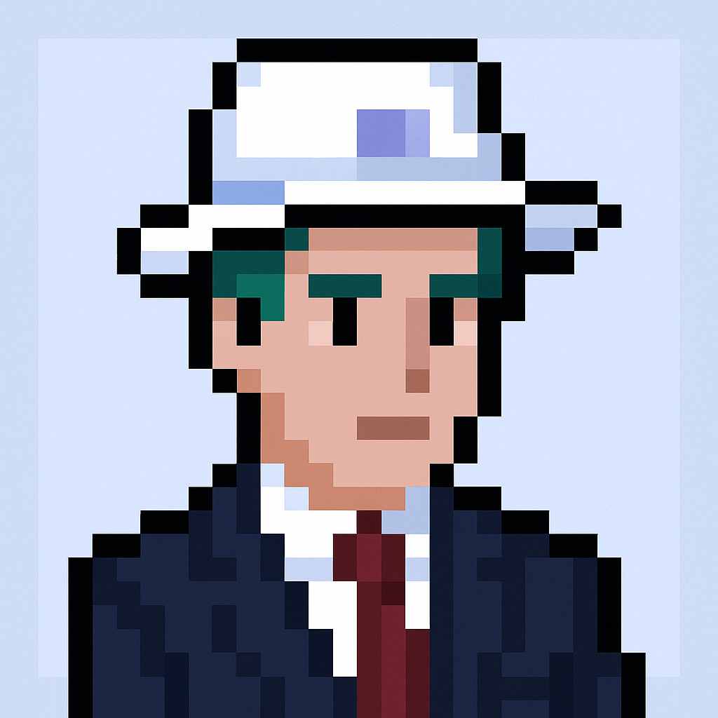 AI agent avatar for executive stakeholder alignment meeting planner - professional key account manager with green hair wearing business suit and red tie