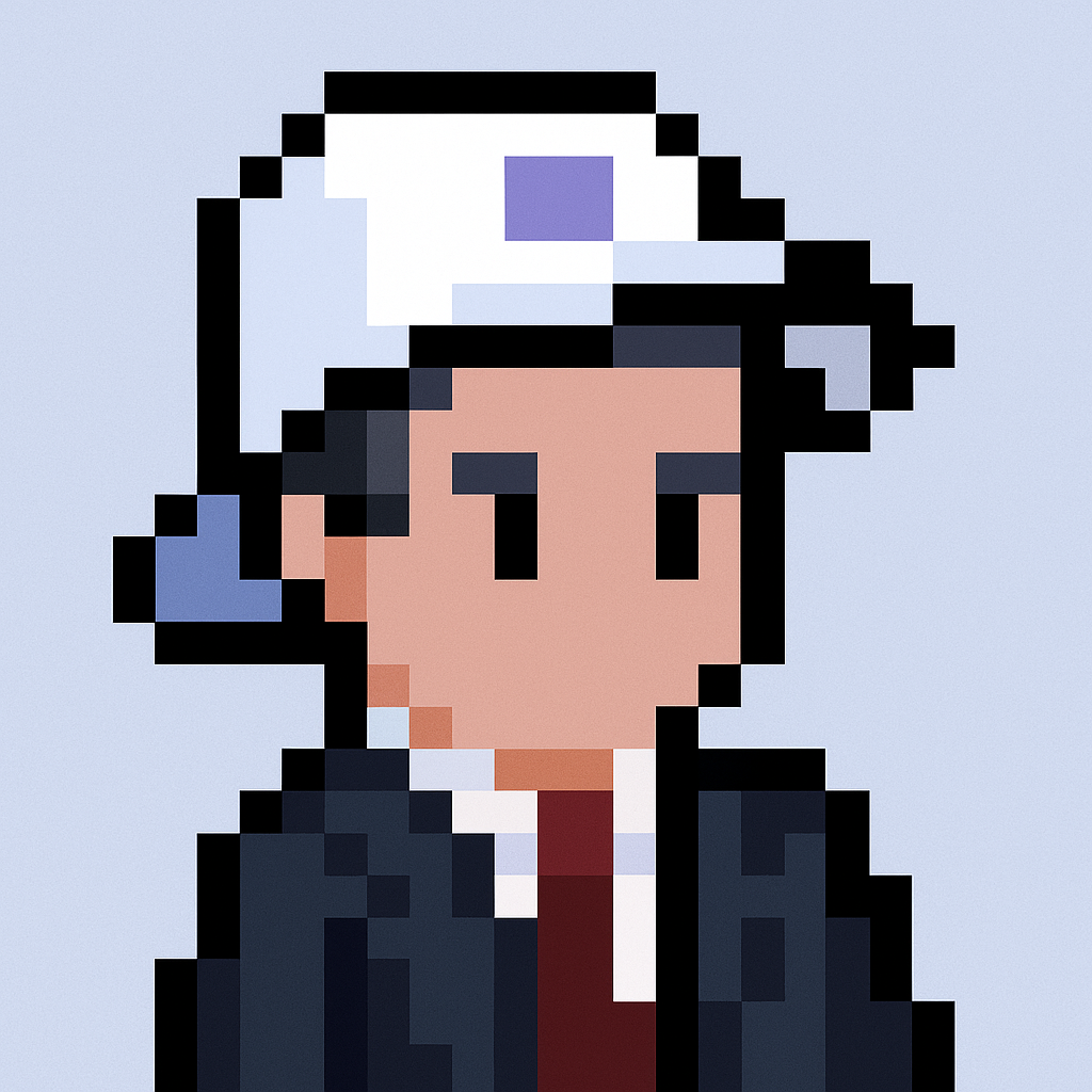 Executive stakeholder alignment meeting agent avatar - professional AI assistant for revenue enablement managers in pixel art style