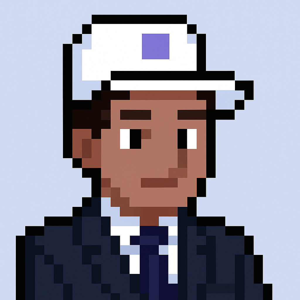 Executive stakeholder meeting agent avatar - professional AI assistant for key account managers in pixel art style