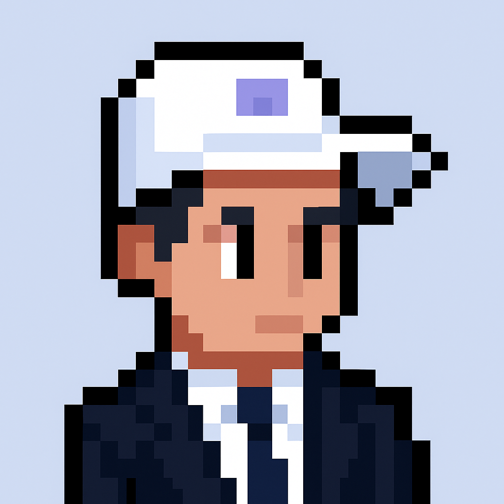 Executive stakeholder meeting agent avatar - professional pixel art character in business suit representing AI-powered meeting management for key account managers