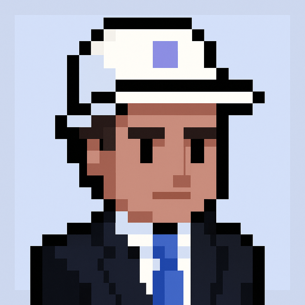 Executive stakeholder meeting agent avatar - professional AI assistant for key account managers wearing business attire with blue background