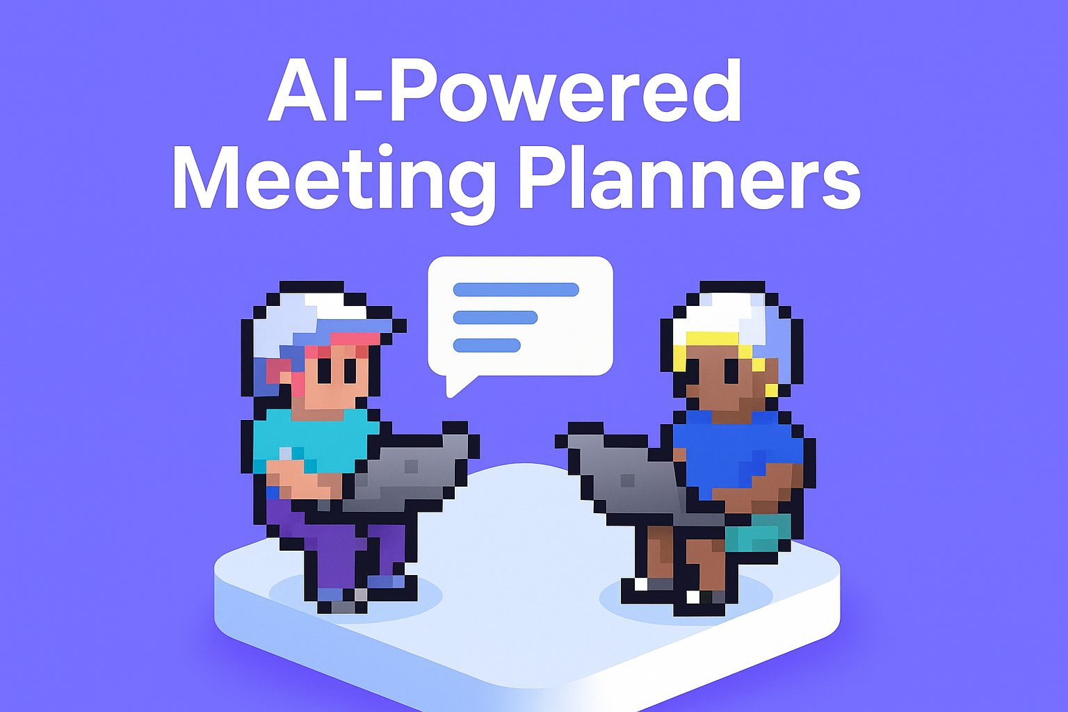 AI-Powered Meeting Planners - Two professionals using laptops for executive stakeholder management and meeting planning automation