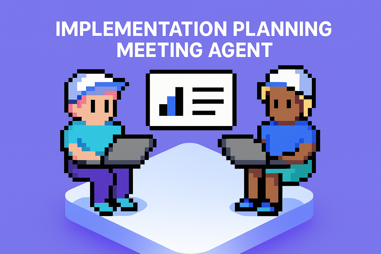 Implementation Planning Meeting Agent - AI-powered meeting planner with two professionals collaborating on project implementation and resource allocation