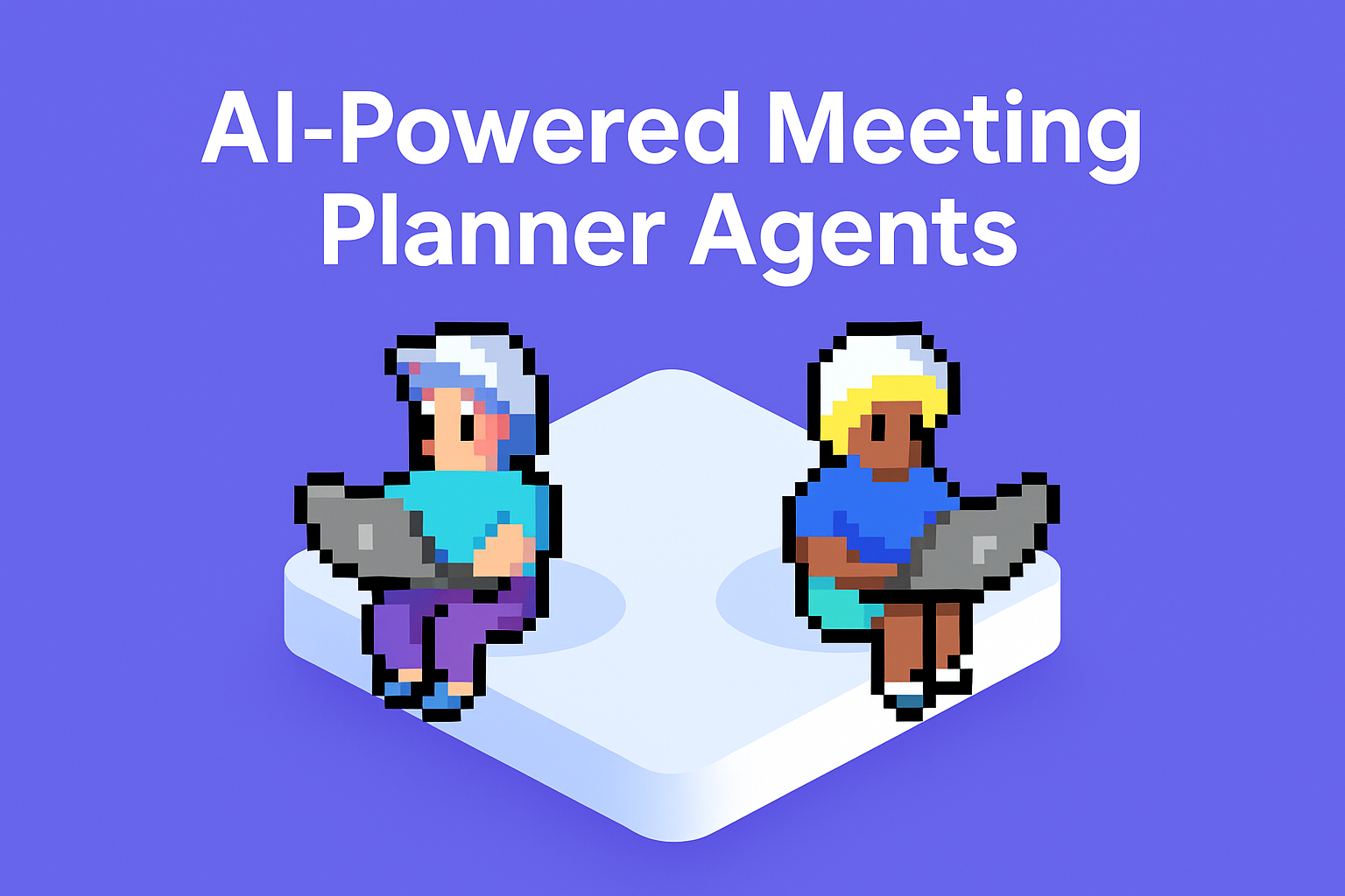 AI-Powered Meeting Planner Agents - Two key account managers using laptops for strategic account planning with artificial intelligence technology