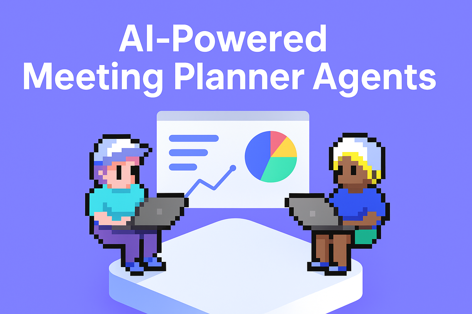 AI-Powered Meeting Planner Agents - two professionals using account management software with data visualization charts for automated account planning strategy meetings