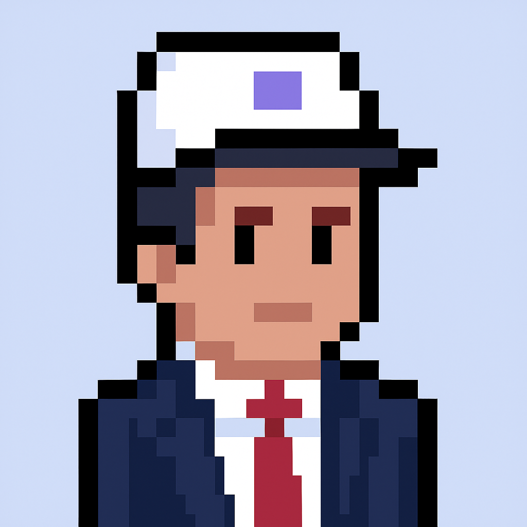 Professional vendor management specialist AI agent avatar with white cap and business suit for supplier onboarding automation