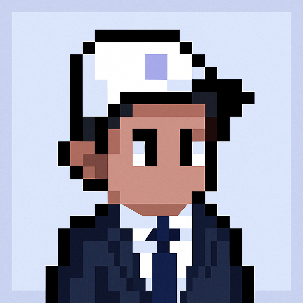 Product roadmap alignment AI agent avatar for key account managers - professional pixel art character in business attire