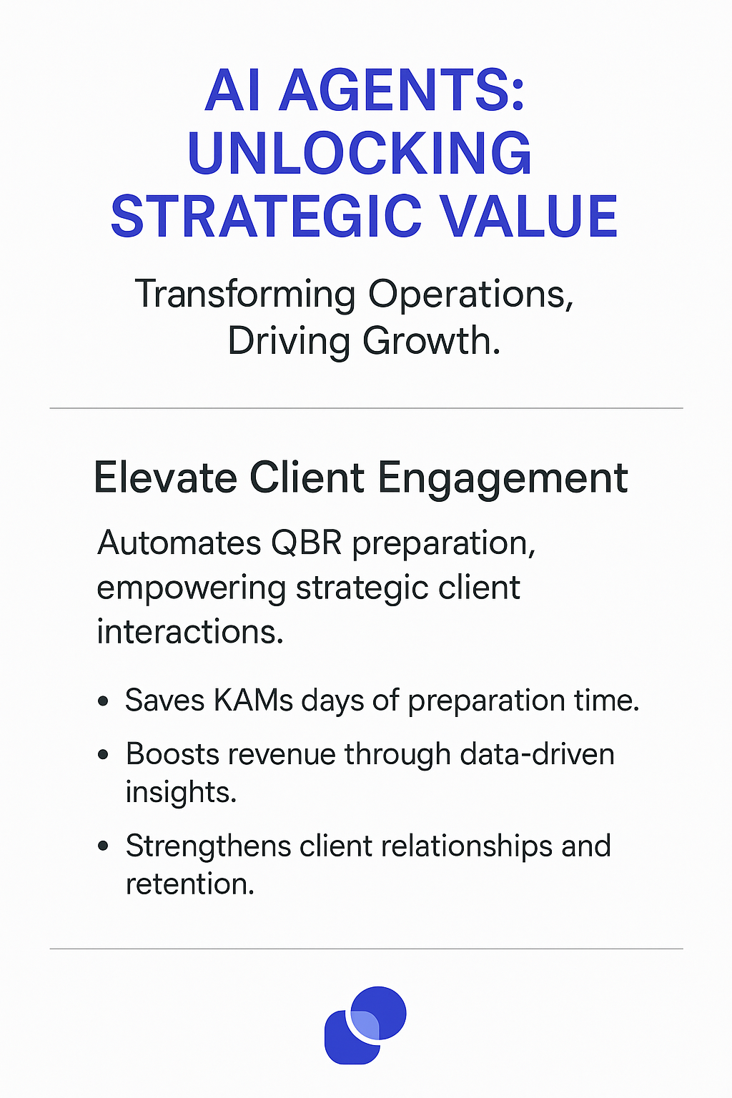 AI Agents Unlocking Strategic Value infographic - transforming QBR operations and driving growth for Key Account Managers through automated quarterly business reviews