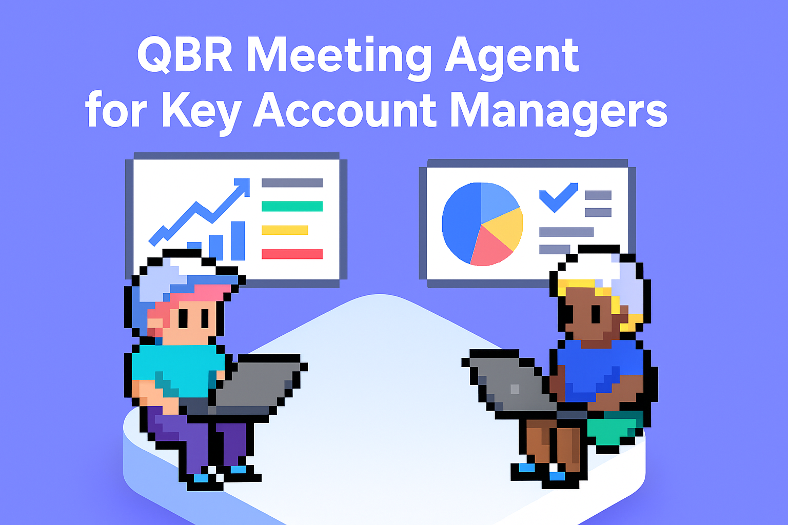QBR Meeting Agent for Key Account Managers - Two AI agents analyzing quarterly business review data with performance charts and analytics dashboards