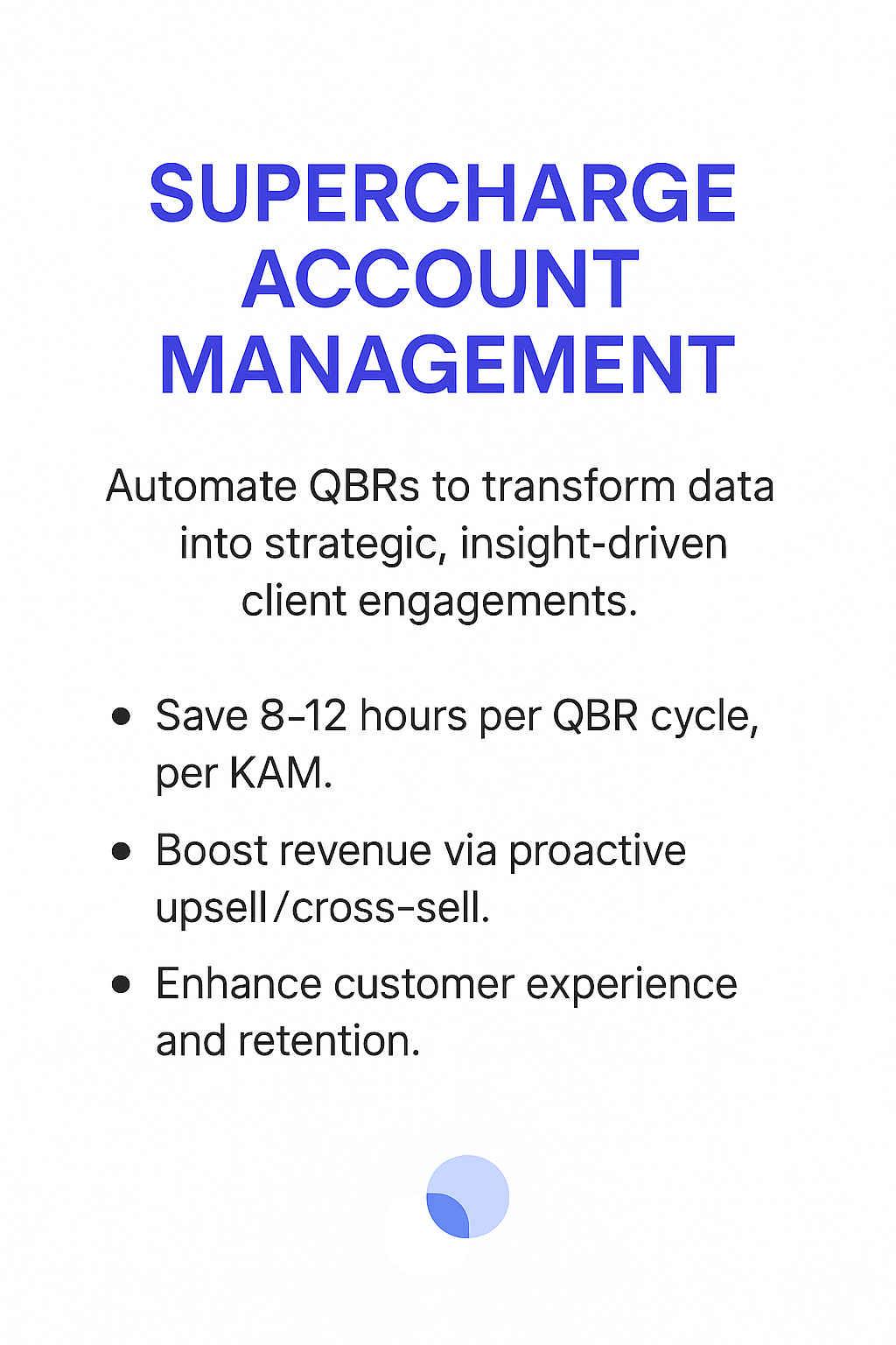 QBR automation infographic - AI agents supercharge account management by transforming data into strategic insights, saving 8-12 hours per QBR cycle and boosting revenue through proactive upsell opportunities