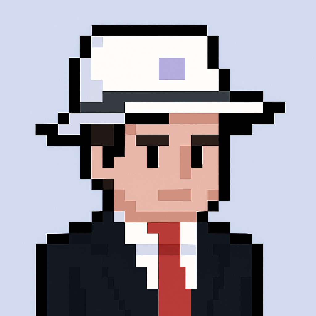QBR Meeting Agent AI avatar - professional pixel art character in business suit representing Key Account Manager AI assistant for Quarterly Business Review automation