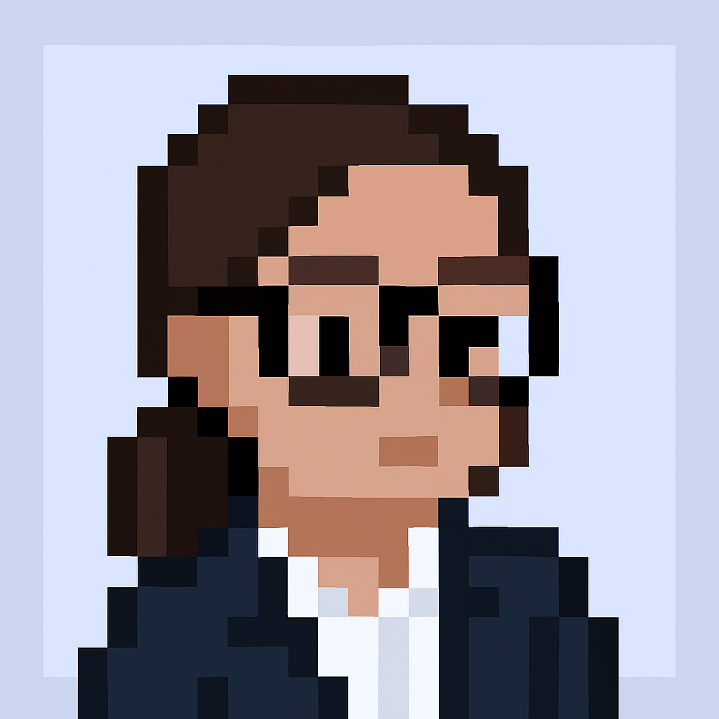 Professional AI agent avatar for QBR meeting automation - key account manager with glasses and business suit representing AI agents for business quarterly reviews