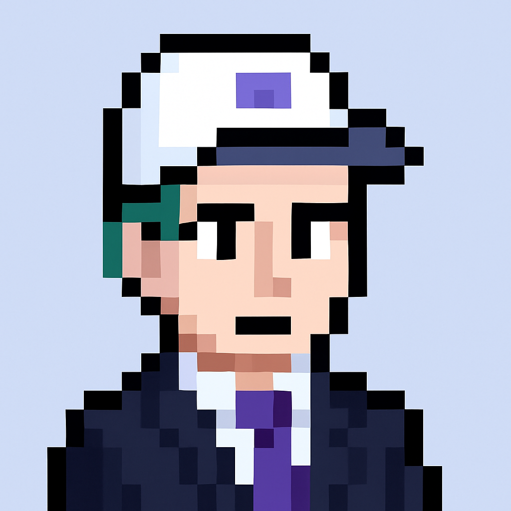 QBR Meeting Agent AI avatar - professional pixel art character in business suit for Key Account Managers quarterly business review automation