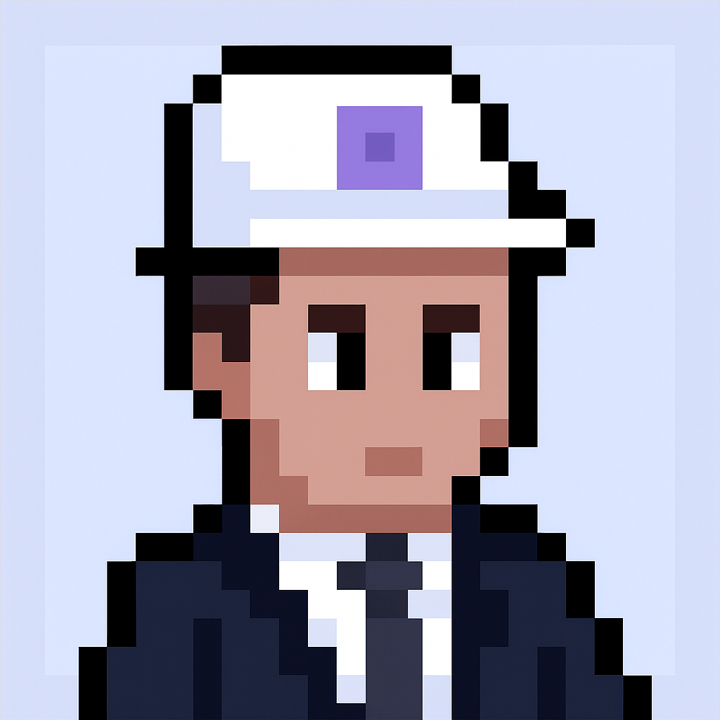 Quarterly business review AI agent avatar for key account managers - professional pixel art character in business attire representing QBR automation