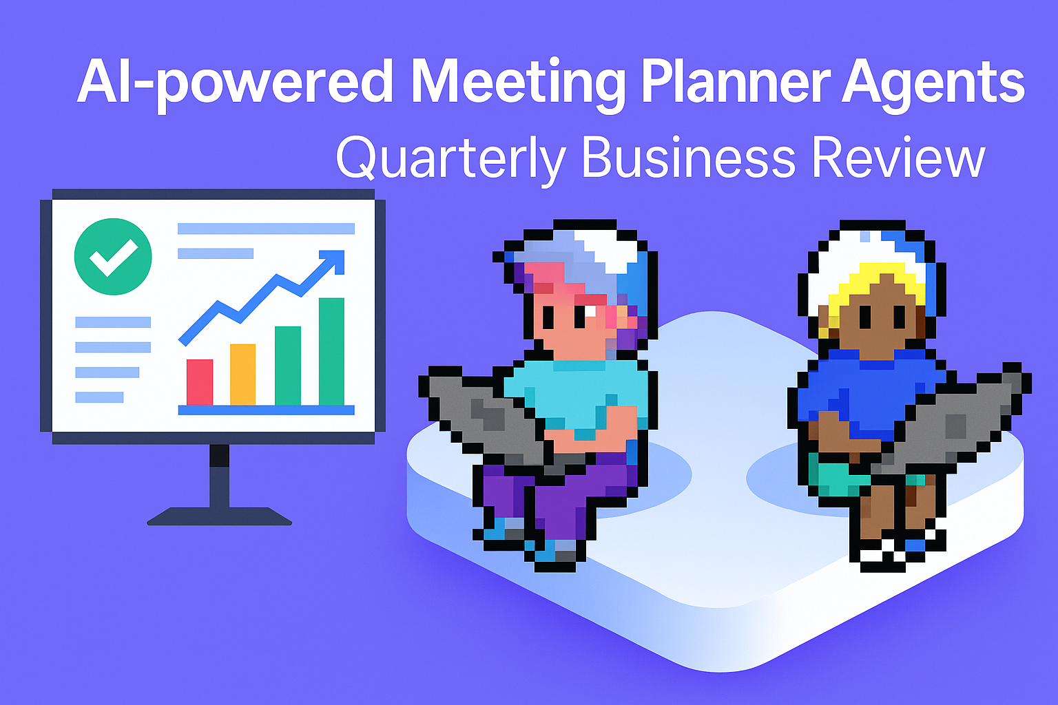AI-powered Meeting Planner Agents Quarterly Business Review - illustration showing automated QBR data collection and presentation creation for key account managers