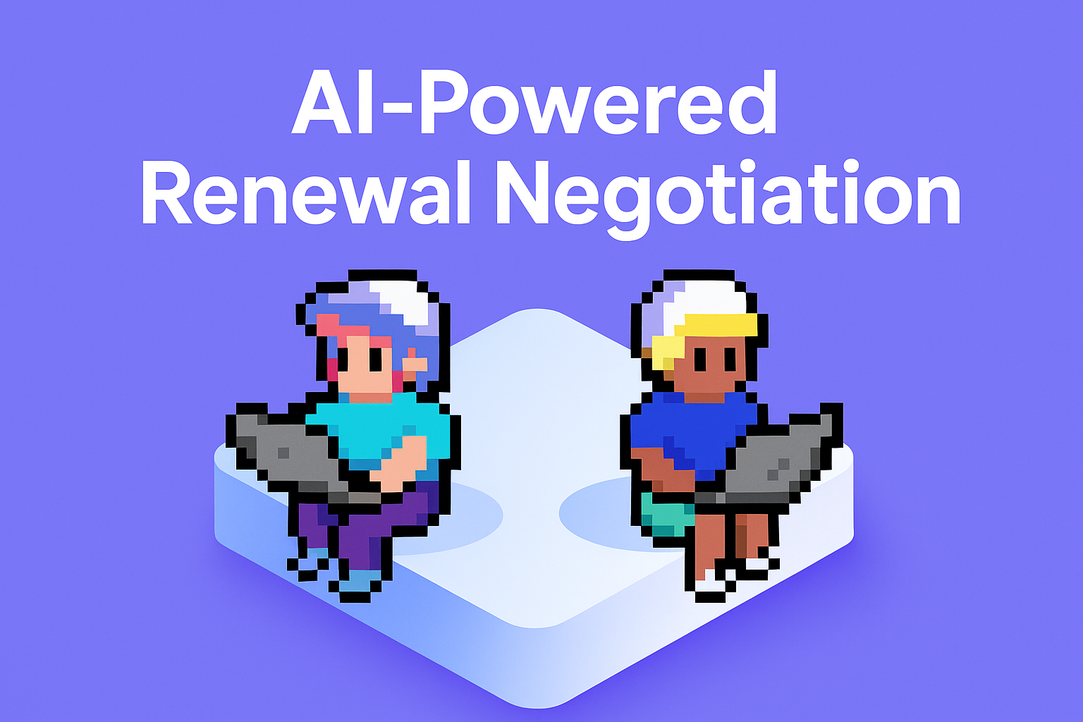 AI-Powered Renewal Negotiation - two professionals using laptops for vendor contract negotiation strategies and software contract negotiation planning