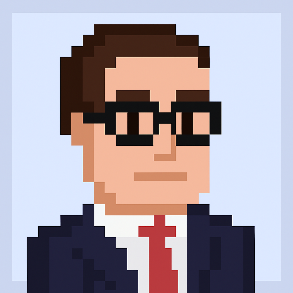 Professional sales coaching agent avatar with glasses and business suit for VP of sales team development and coaching for sales performance