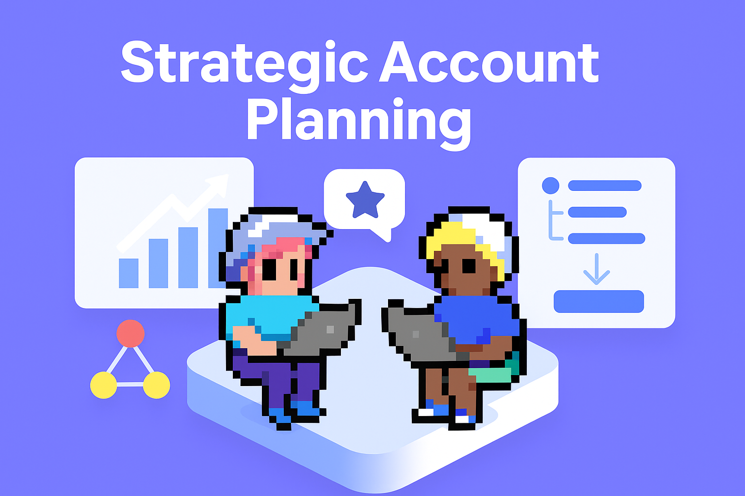 Strategic Account Planning AI agents for government sales managers - two professionals collaborating with laptops, charts, and data analysis tools