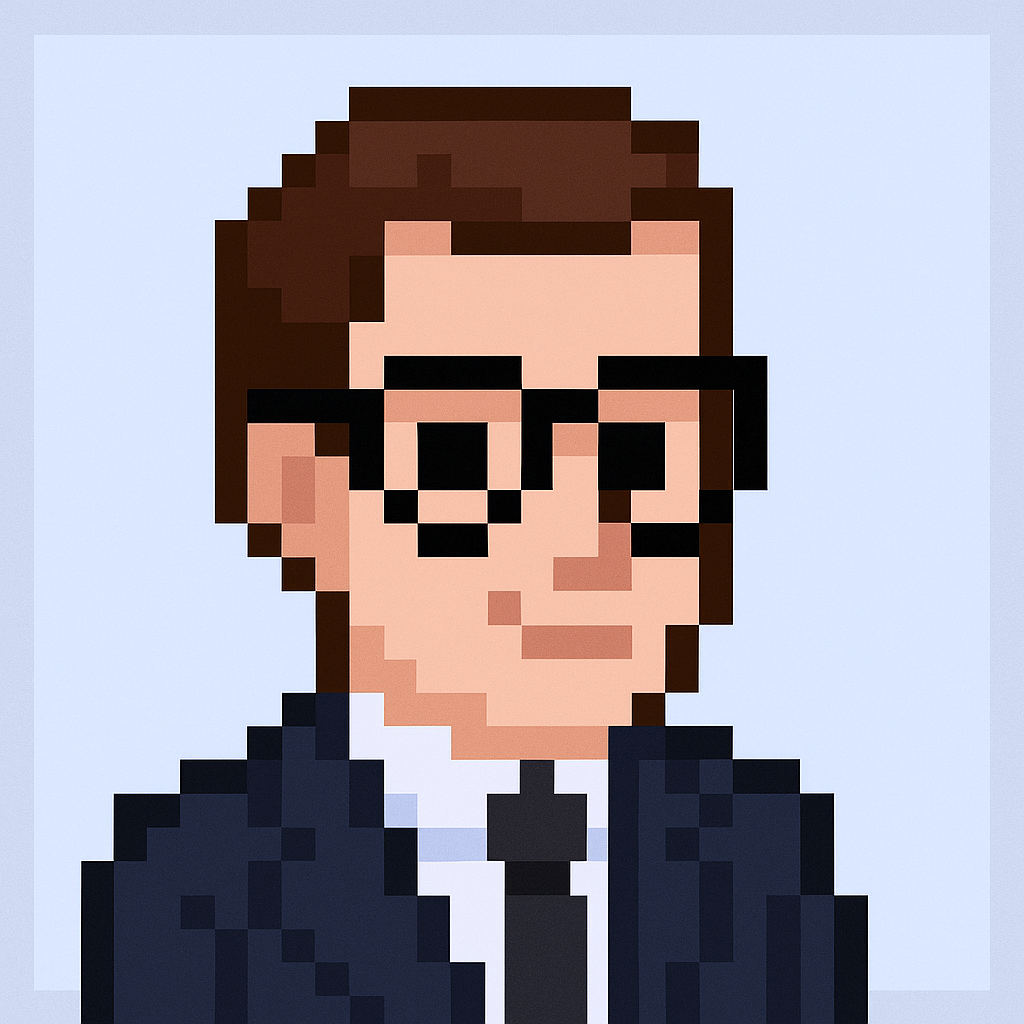 Strategic account planning AI agent avatar - professional key account manager with glasses and business suit for automated meeting planning and client relationship management