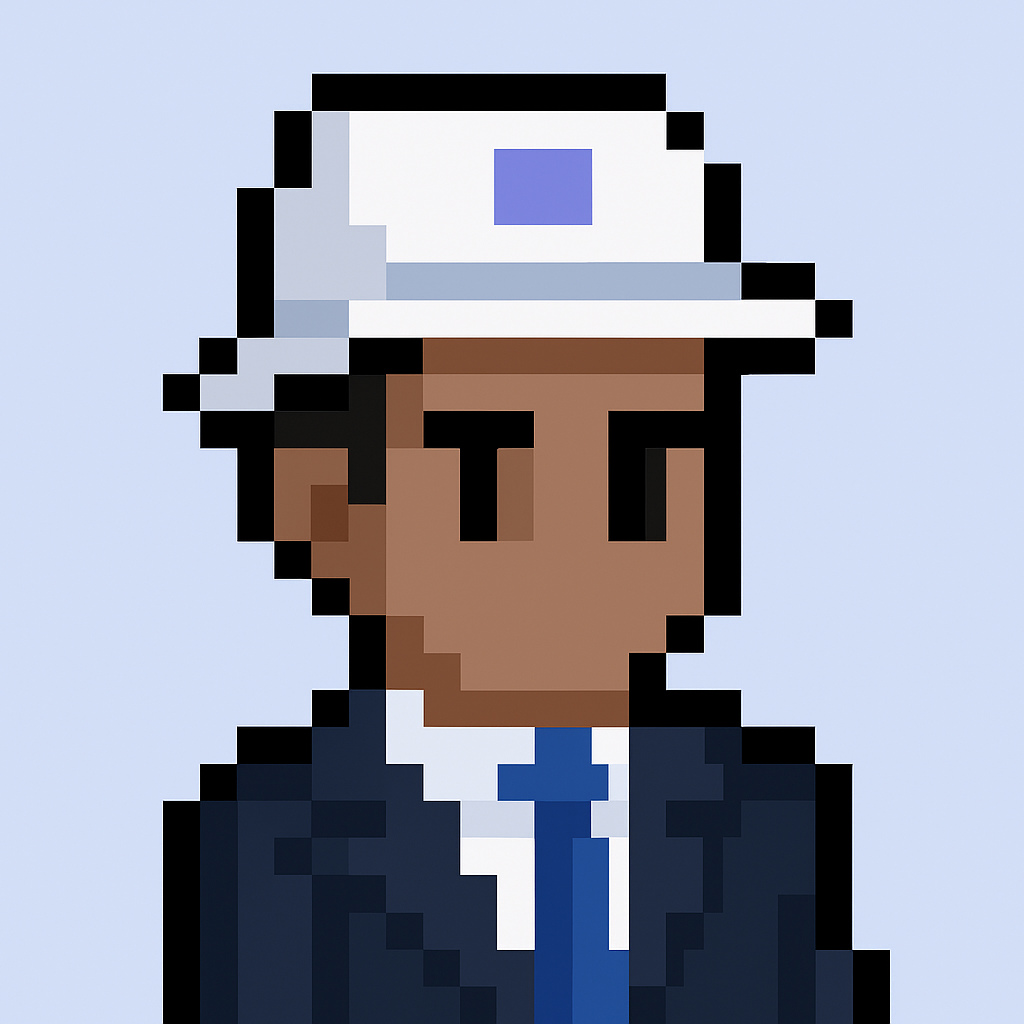 AI agent avatar for upselling and cross-selling meeting agent - professional pixel art character in business attire representing key account manager automation