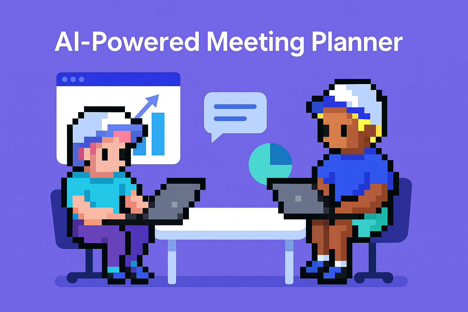 AI-Powered Meeting Planner for upselling and cross-selling - two professionals with laptops analyzing data charts and growth metrics for key account management