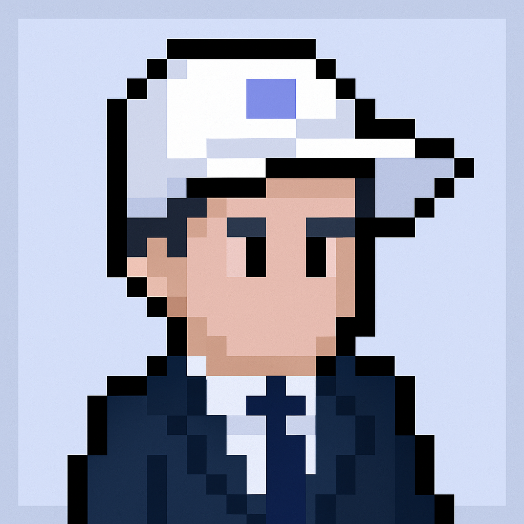 Solutions consultant AI agent avatar for executive stakeholder alignment - professional pixel art character in business attire representing AI-powered meeting planning solutions