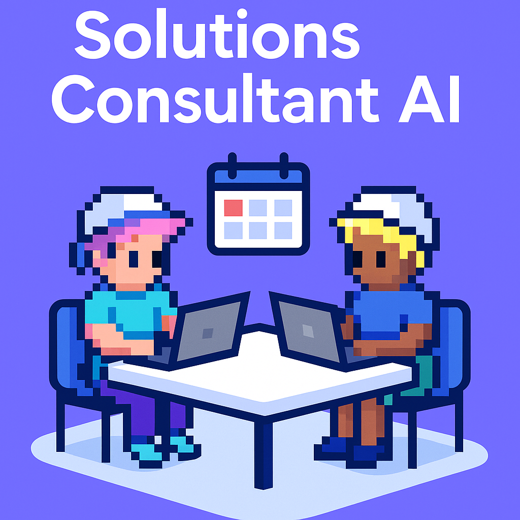 Solutions Consultant AI for executive stakeholder alignment - two AI agents collaborating on meeting planning with calendar integration for strategic business alignment
