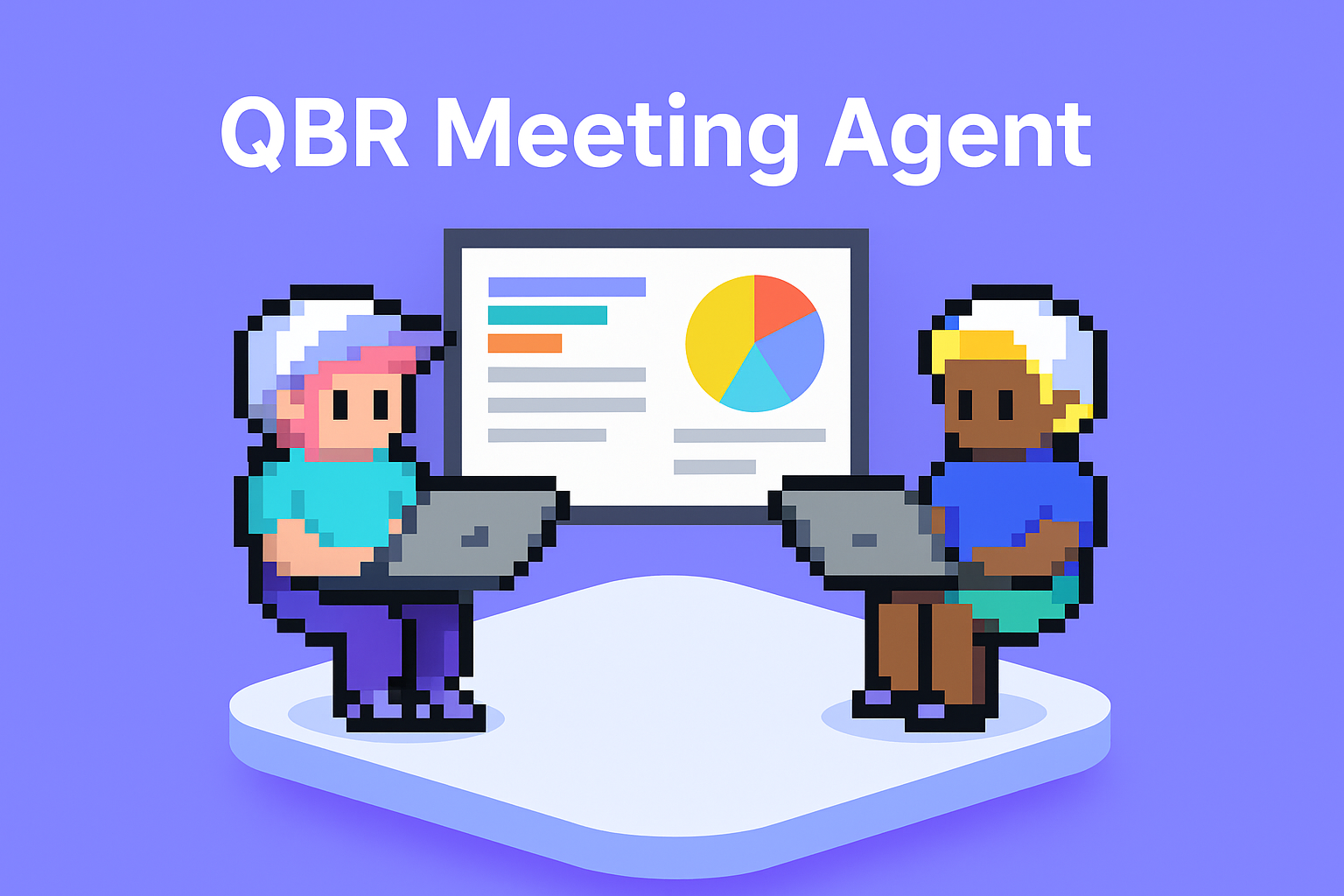 QBR Meeting Agent - AI-powered quarterly business review automation for key account managers with two professionals conducting data-driven client meetings