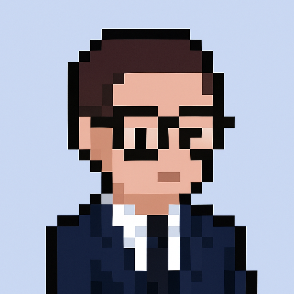 QBR Meeting Agent avatar - professional pixel art character with glasses and business suit for Key Account Manager AI automation