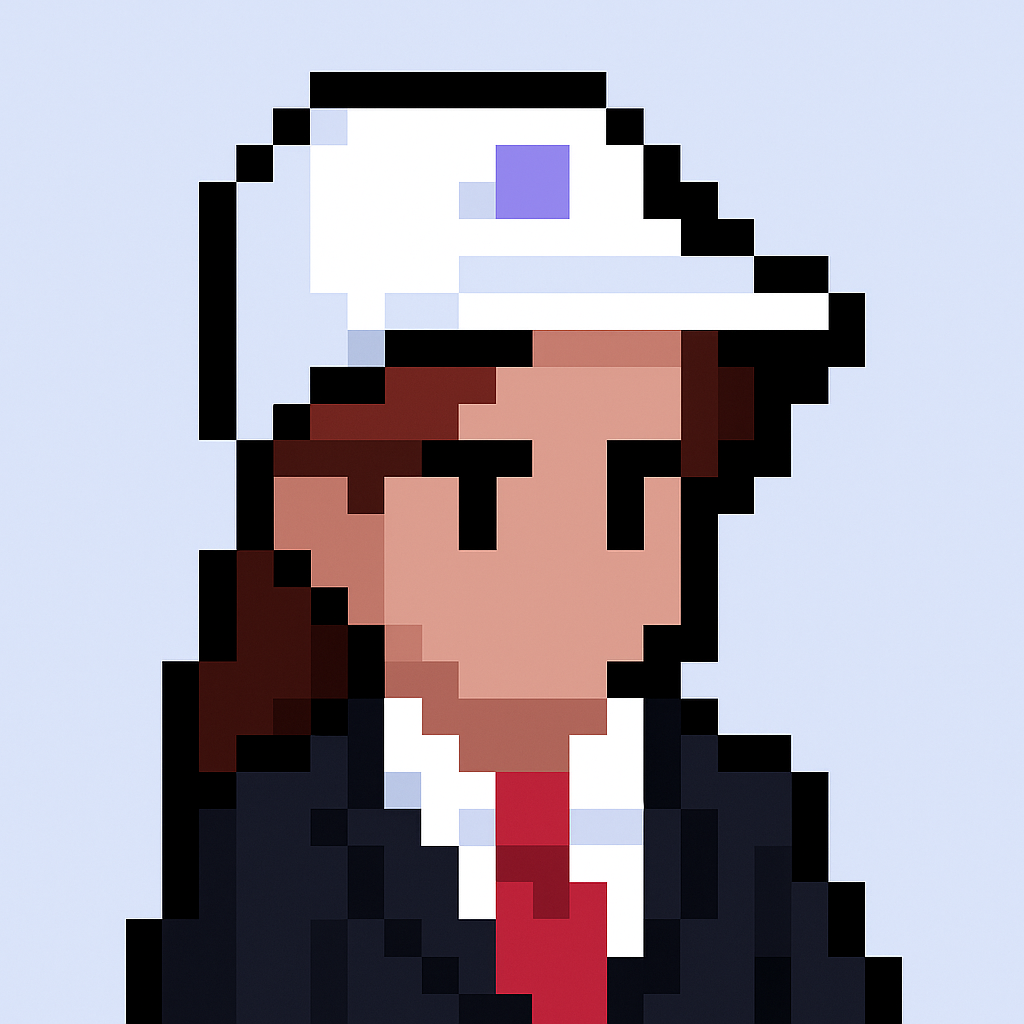 Professional Key Account Manager AI agent avatar in pixel art style for escalation resolution meeting template and client issue management