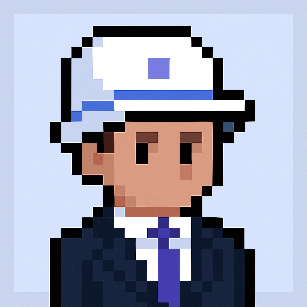 Professional key account manager AI agent avatar for cross-sell upsell opportunity discussions - pixel art character in business suit representing account management automation