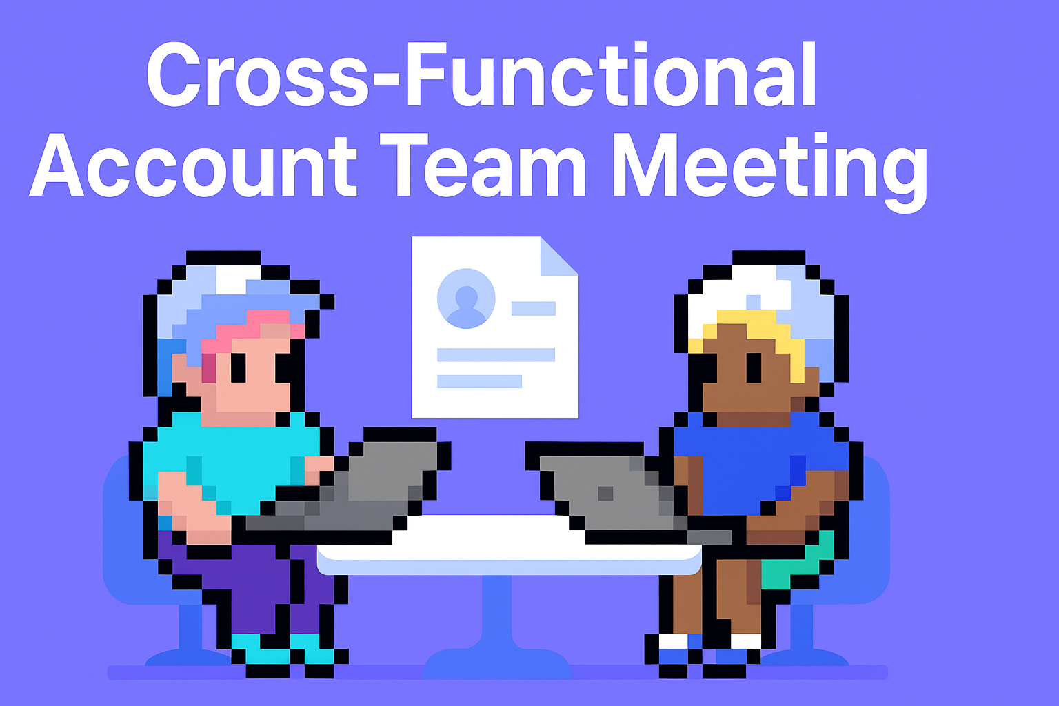Cross-Functional Account Team Meeting - AI agents facilitating collaborative meetings between Key Account Managers and cross-functional teams for improved account management