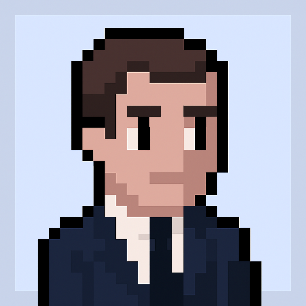 Crisis management consultant AI agent avatar for key account managers - professional business character in pixel art style