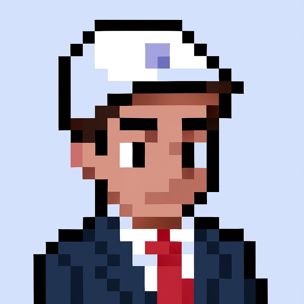 Contract renewal negotiation AI agent avatar - professional key account manager character in pixel art style for automated contract renewal meetings