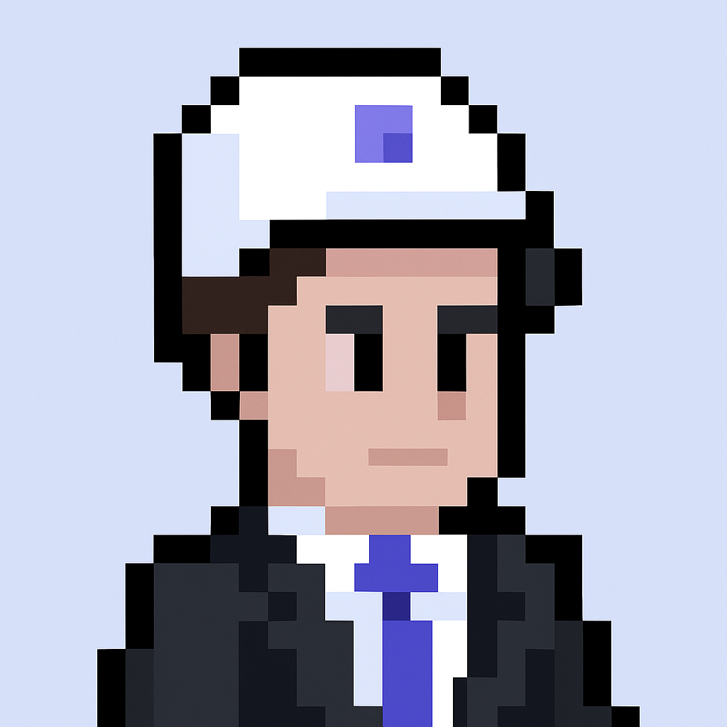 Contract renewal negotiation AI agent avatar - professional pixel art character in business suit for key account managers