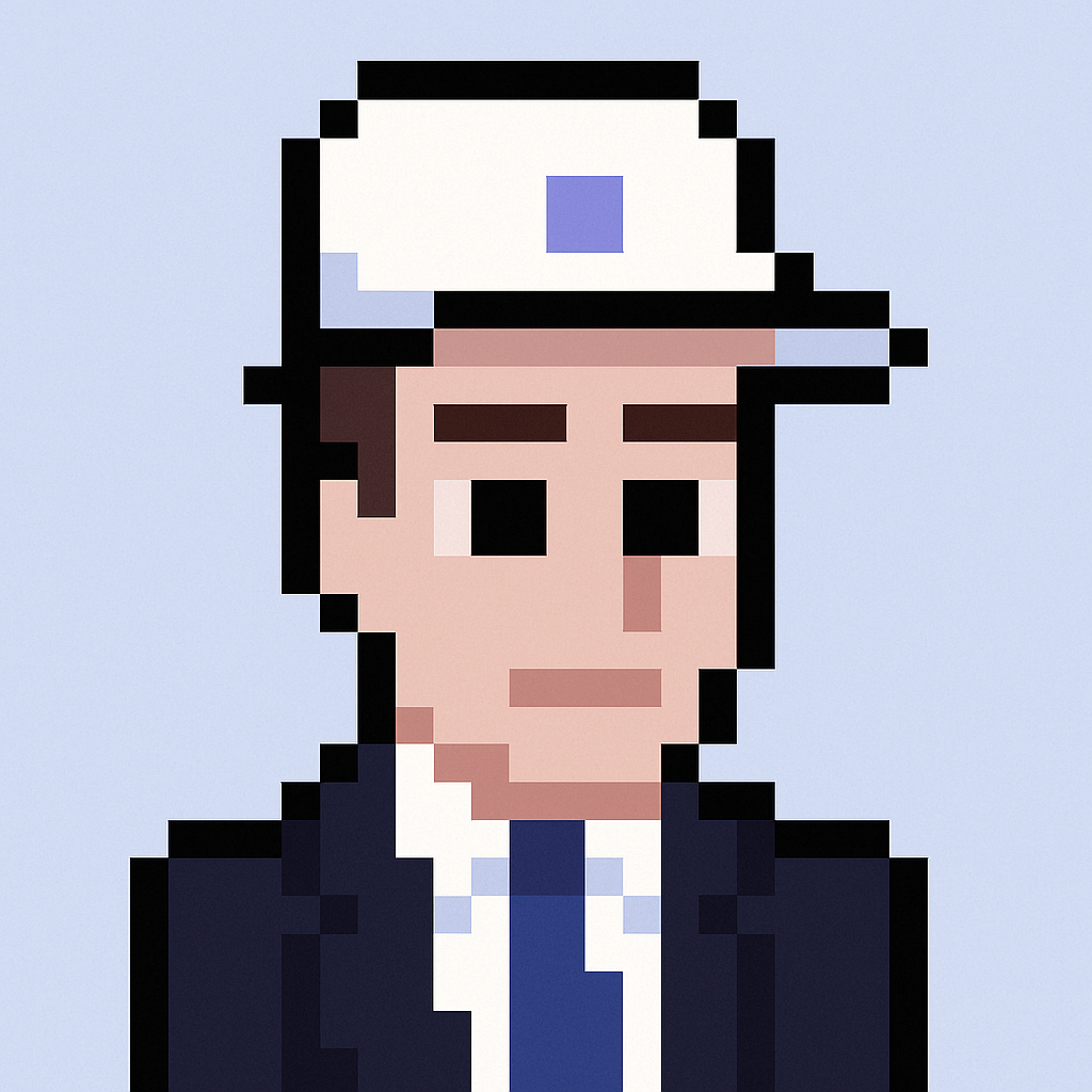 Professional AI agent avatar for contract renewal negotiation - Key Account Manager specialist in business suit with cap representing automated contract negotiation expertise