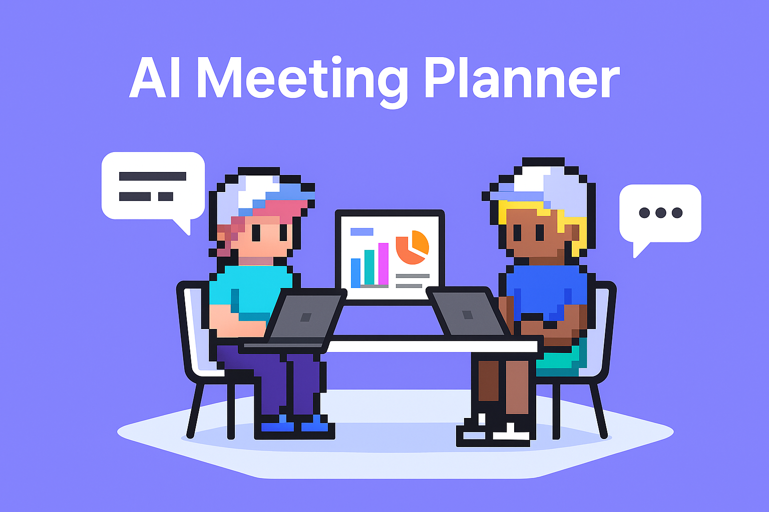 AI Meeting Planner - two territory managers collaborating with AI agent technology for account planning meetings and sales strategy automation