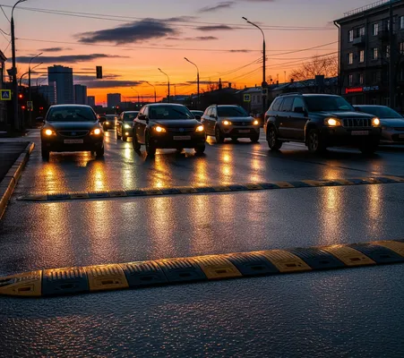 Fotografía de reductores de velocidad para conocer qué es un reductor de velocidad ubicado en el tránsito vehicular