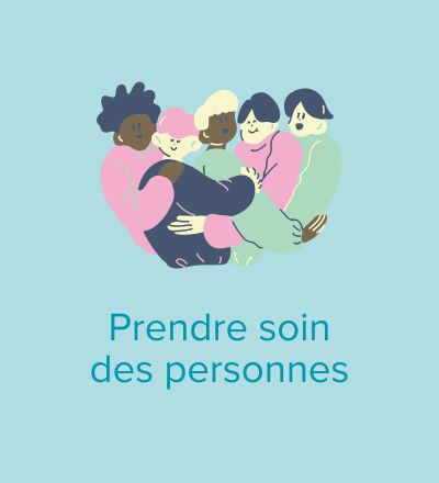 Une citation et une des personnes très diverses qui s'enlacent et prennent soin les unes des autres