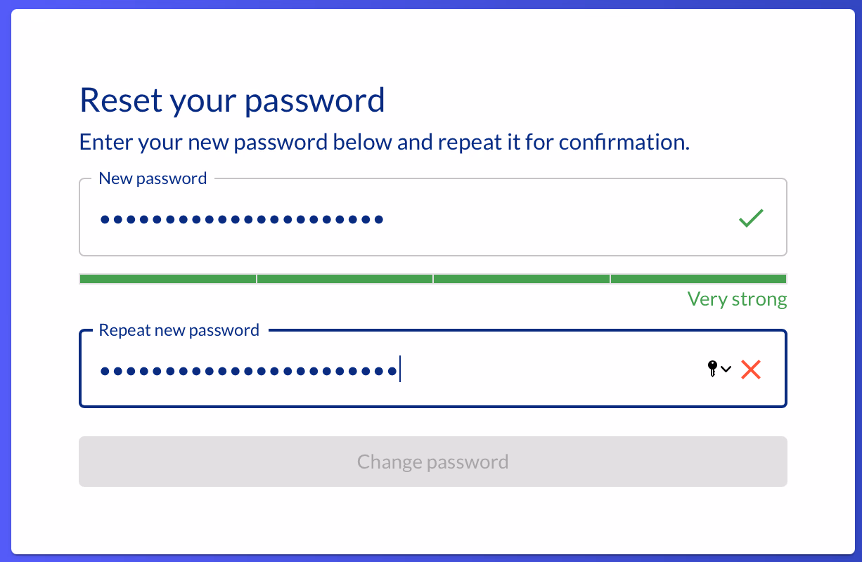Set a new password