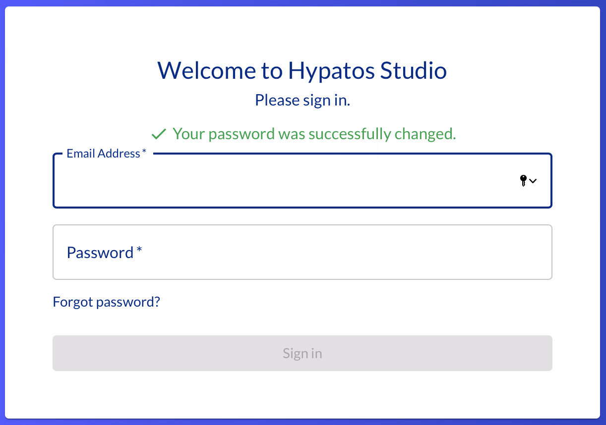 Password changed confirmation