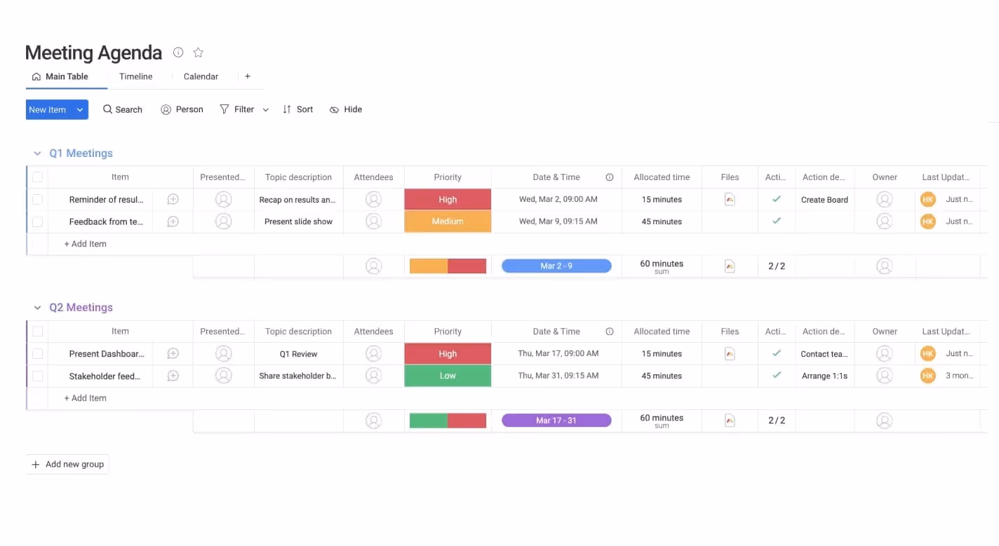 Choose the relevant Monday board to fill 