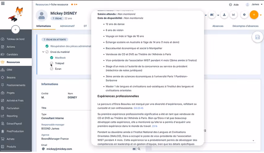 Record the interview with Noota