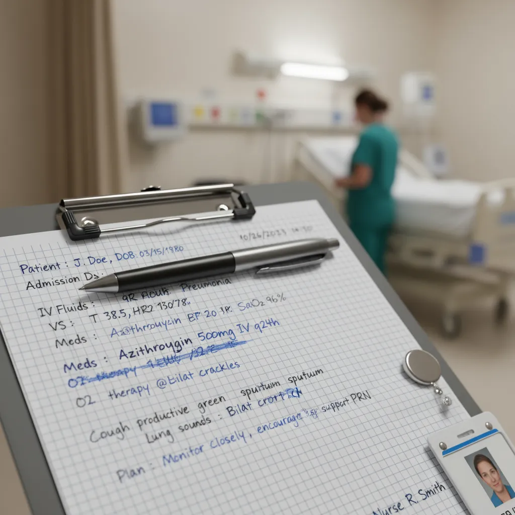 Notes infirmière : guide avec modèle